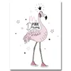 Pink Girl Unicorn Flamingo Poster e stampa Wall Art Canvas Senza cornice Pittura Nursery Picture For Living Room Modern Home Decor