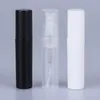 2ml Mini Prov Portable Plast Parfymflaska Transparent Svart Vit Färg Spray Refillerbar Flaska Rensa Tomma Små Flaskor LX3961