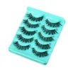 5 Çift / takım Çarpıcı Makyaj El Yapımı Dağınık Çapraz Doğal Yanlış Eyelashes Göz Lashes Uzatma Araçları Büyüleyici