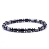 Elastische Zilver Zwart Kleur Kralen Charm Armbanden Bangle voor Vrouwen Mannen Mode Party Club Decor Jewelry