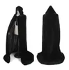 Mantello con cappuccio in velluto Gotico vampiro Wicca Robe Medieval Larp Cape Unisex adulto