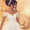2019 Luxury Lace Mermaid Bröllopsklänningar Avtagbara Kjol Appliques Beaded Arabic Bröllopsklänning Plus Storlek Bröllopklänningar 3D-Floral Appliques