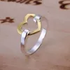 anéis de prata dourada