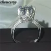 Choucong taille ronde 11mm Diamonique 8ct diamant 925 en argent sterling bague de fiançailles de mariage pour les femmes Sz 5-10