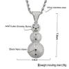 White Gold Plated Christmas Snowman Pendant Necklace Iced Out Full Zircon Men Charm Necklace Hip Hop Jewelry Gifts