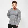 2018 mens mode t-shirt vår sommar ny fritidskjorta fitness långärmad manlig personlighet slim tee toppar