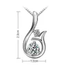 Collana con ciondolo con diamanti Collana con ciondolo a forma di sirenetta placcata in argento sterling 925 con zirconi cubici per gioielli da donna per la festa nuziale