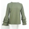 Fashion Women Tops Shirts Casual Vintage Long Sleeve Ladies Chiffon Blouse New Sexy Ruffles Women Blouse Shirt FLD738