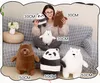 3pcslot 30cm Kawaii We Bare Bears Plush Toy Cartoon Bear Stuffed Grizzly Gray White Bear Panda Doll Kids Love Birthday Gift LA028