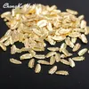 500 stks / pak 3D Nieuwe Collectie Charm Feather Shape Metal Stud Nails Art Rivet Gold Charms Nagels Accessoires 3D Nail Art Decoraties