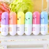 Mini 6pcs/set Lovely Pill Shaped Candy Color Highlighter Pens For Writing Cute Face Graffiti Marker Pen School Office Supply