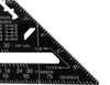 Regla triangular Herramienta de medición Aleación de aluminio negro Guía de diseño cuadrado Construcción Carpintero Carpintería 7 pulgadas / 185 mm GGA684 50PCS