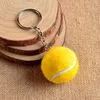 Mode Mini Tennis Ball geformt Schlüsselanhänger Sport Schlüsselanhänger für Geschenke Plüsch Tennisball hängen Schlüsselanhänger Kostenloser Versand