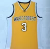 2018 nouveaux hommes Wake Forest University Chris Paul 3 maillot de basket-ball jaune, vêtements de basket-ball à prix bon marché, livraison directe acceptée