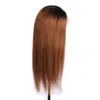 Mänskligt hår Full Lace Wigs Ombre 1B 30 Straight Wig Brazilian Remy Hair Two Tone Color Wigs Gluslös Pre Plocked With Baby Hair