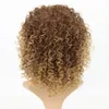 Kinky krullende pruiken voor zwarte vrouwen blonde synthetische haarkleur T27 / 30 Afro krullend haar pruiken korte kinky krullend volledige pruiken