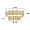 빙빙 치아 그릴 즈 남성용 블링 블링 큐빅 지르코니아 힙합 주얼리 18K 골드 도금 할로윈 뱀파이어 그릴 즈