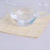 Ensemble de 4 sous-verres en bambou naturel tasse tapis Table carré napperon faveurs de mariage et cadeau wen7063