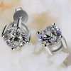 9K, 14K, 18K Gold Classic Four Claws D/F Simple Seting Moissanite Earring Beautiful Forever Brilliant Stud med ett certifikat