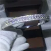 Bohemia Bridal bracelet Pave settling D White Gold Filled Engagement Bangle for women wedding accessaries