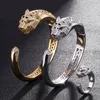 Theresa Statement Mannen Bangles Tiger Animal Bangle Ring Sieraden kubieke Zirkoon Anel Mannen koper Anniversary Jewelry13179838