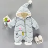 2018 Winter Baumwolle Baby Strampler Baby Mädchen Junge Schneeanzug Unten Baumwolle Infant Overall Fleece Langarm Overall Kleidung