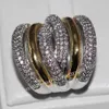 choucong luxe sieraden pave set 210 stks diamant 14 kt geel wit goud gevuld vrouwen engagement bruiloft band ring set