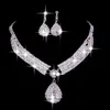 Vintage Two Pieces Jewelry Sets 2019 Luxury Drop Earrings Necklaces Bridal Necklace Hot Sale Cheap Wedding Bridal Accessories