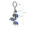 Porte-clés à breloques mauvais œil bleu, 1 pièce, pendentif éléphant, pompon en alliage, porte-clés de voiture, bijoux à la mode, cadeaux 7708566