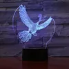 7 Renkli Kuş 3D Illusion Lamba LED Lamba USB 7 Renk Değişim Yatak Odası Aydınlatma Yatak Odası Uyuyan Noel Dekorasyon # T56