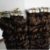 Brazilian curly virgin hair skin weft tape hair extensions 100g 40pcspackTape In Human Hair Extensions2974840