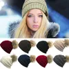 Kadın Moda Örme Kap Sonbahar Kış Sıcak Şapka Skullies Marka Kasketleri Hip-Hop Yün Ponpon Şapkalar KKA2684