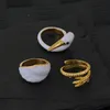 Neue Design Weißer Schwan Tier Ring Sets Öffnung Einzigartige Gold Farbe Knuckle Joint Ring für Frauen Cartoon Ringe Großhandel