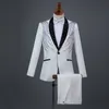 Blue Red White Black slim Men's Suits Shining Rhinestones suit Adult performance clothes Chorus Bar Singer Host Wedding Master Stage Costume