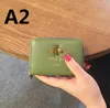 Frauen Brieftasche Rechteck echtes Leder Frauen Billfold Zero Geldbörse kleine Brieftaschen Kartenbeutel HoneyBee Short Cre269g