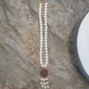 Partihandel Ankomst Personlig Blank kopparkiv 3cm Charms Hängsmycke Artificial Pearl Necklace