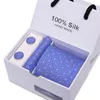 HOT Neck tie sets + handkerchief + Cufflink Necktie Gift box 21 colors for Father's Day Men's business tie Christmas Gift