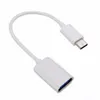 Vit / svart Typ C OTG Kabeladapter USB 3.1 Typ-C Man till USB 2.0 En kvinnlig OTG Data Cable Cord Adapter 16.5cm