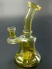 Gold Glass Dab Rig Bongs Water Pipes Hookahs Wax Oil Rigs Mini Perc Pipe Honeycomb Small Filter Heady Beaker Bowl Ceramic Nail