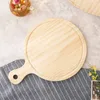 Houten pizza bord ronde met hand pizza bakplaat pizza steen snijplank schotel cake bakvormen hulpmiddelen lx0834