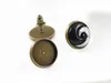 Platerad mässing Copper Material Earring Studswith Ear Plug Earrings Basefit 12mm Glass Cabochons 12mm 50pcslot2889246