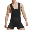 Mens Sexiga undertröja andningsbara nät bodysuit jumpsuit shaper tank tops boxer underkläder man shorts i ett stycke sömnkläder