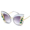 Übergroße Sonnenbrille für Frauen Randlessless transparente Marken Lady Dame weibliche Meeresfarbe Perle Blume Sonnenbrille 8 Color2988041