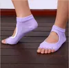 7 färger Toe strumpor Menwomen Terry Backless Quick-Dry Anti-Slip Cotton Pilates Ballett Bra Grepp Osynliga Silikon Strumpor Baby Socks