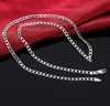 16-30inches silver plated pretty cute fashion 4MM chain men style necklace can fit pendant jewelry