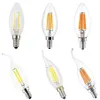 Filamento de vela lâmpada E14 2/4/6w Edison cobra filamento retro lâmpada de luz de luz LED/lâmpada de chama