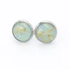 Fashion heart 12mm Resin Druzy Drusy opal Earrings Stainless Steel Earrings Handmade Stud for Women Jewelry