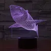 Акула Красочные Визуальная Стерео Лампа LED Градиент 3D Light трогательно Визуальная Лампа Красочный Настольная Лампа Ночник