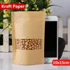 18x28cm Stand Kraft Paper Aluminum Foil Laminating Reusable Food Packaging Bags Baking Snacks Candy Tea Heat Sealing Zip Lock Package Pouch