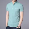 Fashion Coodrony Mandarin Obroźnia Koszulka z krótkim rękawem Mężczyźni Mężczyźni Spring Summer Top Men Men Branding Slim Fit Botton T koszule ASI9722199